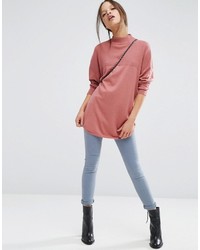 Asos Petite Petite Tunic With High Neck In Cashmere Mix