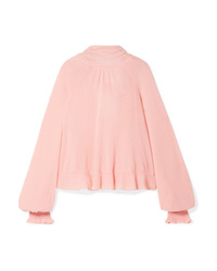 Ulla Johnson Clover Ruffled Pussy Bow Cashmere Blend Open Back Sweater