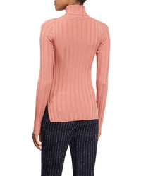 Acne Studios Long Sleeve Turtleneck Ribbed Sweater Acne Pink