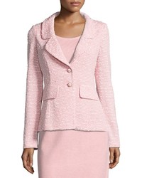 St. John Spring Tweed Knit Blazer Pink