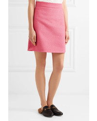 Gucci Cotton Blend Tweed Mini Skirt Pink