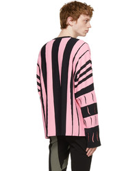 Kiko Kostadinov Black Pink Striped Hydra Sweater