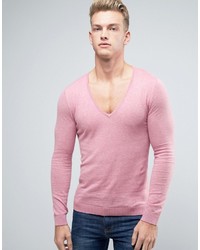 Asos Extreme V Neck Sweater In Muscle Fit