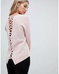 Forever New Lace Up Back Jumper In Pink