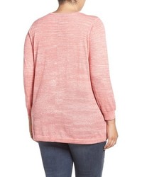 Sejour Plus Size Space Dyed V Neck Sweater