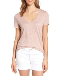 Caslon Petite Rounded V Neck Tee