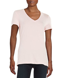 Lord & Taylor Petite Solid V Neck Tee