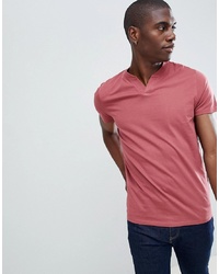 ASOS DESIGN T Shirt With Notch Neck In Red