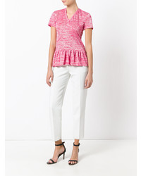 Dondup V Neck Pleated Trim Top