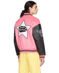 Noon Goons Pink Black Varsity Bomber Jacket