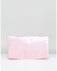 Asos Curved Velvet Foldover Clutch Bag