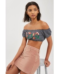 Topshop Velvet Miniskirt