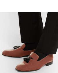 Tom Ford William Leather Trimmed Velvet Tasselled Loafers