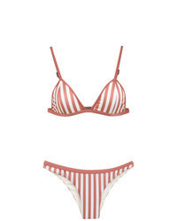 Pink Vertical Striped Bikini Top