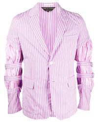 Pink Vertical Striped Blazer