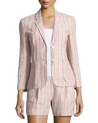 Pink Vertical Striped Blazer