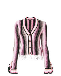 Pink Vertical Striped Cardigan
