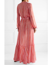 Mira Mikati Love More Striped Chiffon Maxi Dress