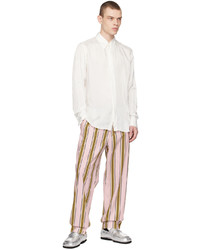 Dries Van Noten Pink Striped Trousers