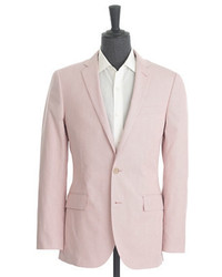Pink Vertical Striped Cotton Blazer