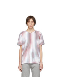 Pink Vertical Striped Crew-neck T-shirt