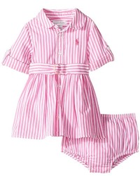 Pink Vertical Striped Dress