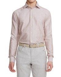 Jack Victor Abbott Stripe Button Up Shirt In Brown White At Nordstrom
