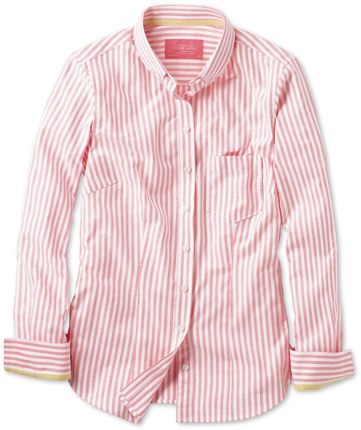 WornOnTV: Carlos's coral pink shirt with blue striped trim on High