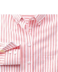Charles Tyrwhitt Coral Wide Stripe Oxford Button Down Shirt