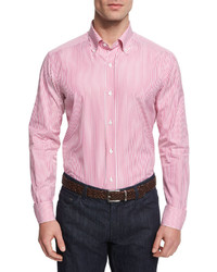 Goodmans Goodmans Vertical Stripe Woven Dress Shirt Pink