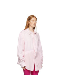 Balenciaga Pink And White Swing Shirt
