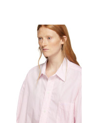 Balenciaga Pink And White Swing Shirt