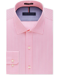 Tommy Hilfiger Slim Fit Non Iron Color Ground Stripe Dress Shirt