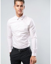 ASOS DESIGN Smart Stretch Slim Oxford Stripe Shirt In Pink