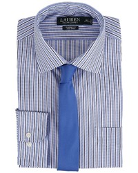 Lauren Ralph Lauren Striped Oxford Spread Collar Classic Button Down Shirt Long Sleeve Button Up