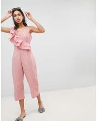 LOST INK Jumpsuit With Frill Shoulder And