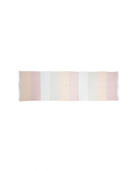 Pink Vertical Striped Linen Scarf