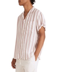 Madewell Easy Linen Short Sleeve Shirt In Vintage Petal At Nordstrom