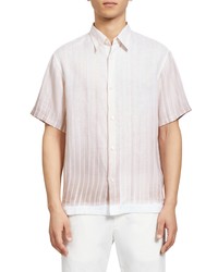 Theory Knoll Short Sleeve Linen Button Up Shirt
