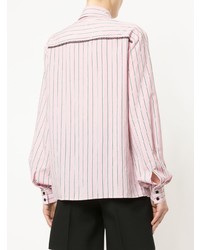 MSGM Striped Pussy Bow Shirt