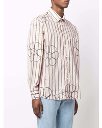 MTL STUDIO Ditsy Print Striped Shirt