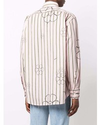 MTL STUDIO Ditsy Print Striped Shirt