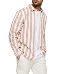 Topman Mikey Slim Fit Stripe Button Up Shirt