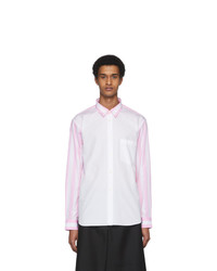 Comme Des Garcons Homme Plus Pink And White Striped Shirt