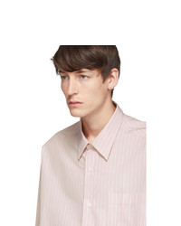 AMI Alexandre Mattiussi Pink Striped Oversized Shirt
