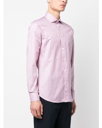 Canali Spread Collar Striped Shirt