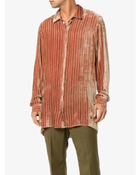 Ann Demeulemeester Velvet Stripe  Blend Shirt