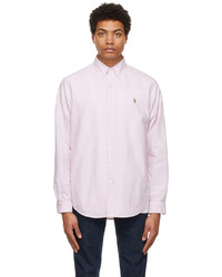 Polo Ralph Lauren White Pink Oxford Stripe Shirt
