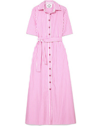 Pink Vertical Striped Maxi Dress