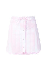 Pink Vertical Striped Mini Skirt